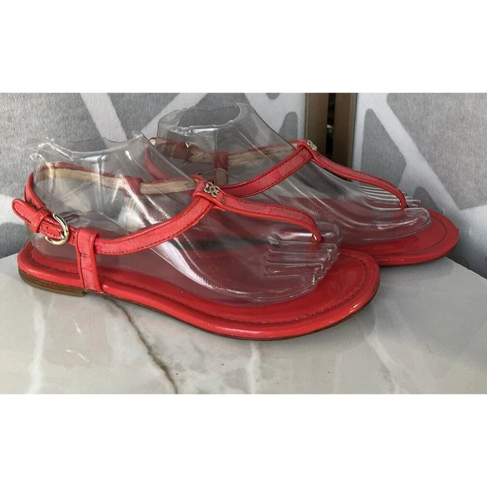 Vtg Coach Rolanda Red Thong Flat Vacay Comfort Sandals Sz 8 Women
